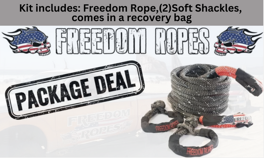 1.25"x30' Kinetic Energy Rope Kit (includes 1.25"x30' Freedom Rope, 2 Soft Shackles, and a bag)